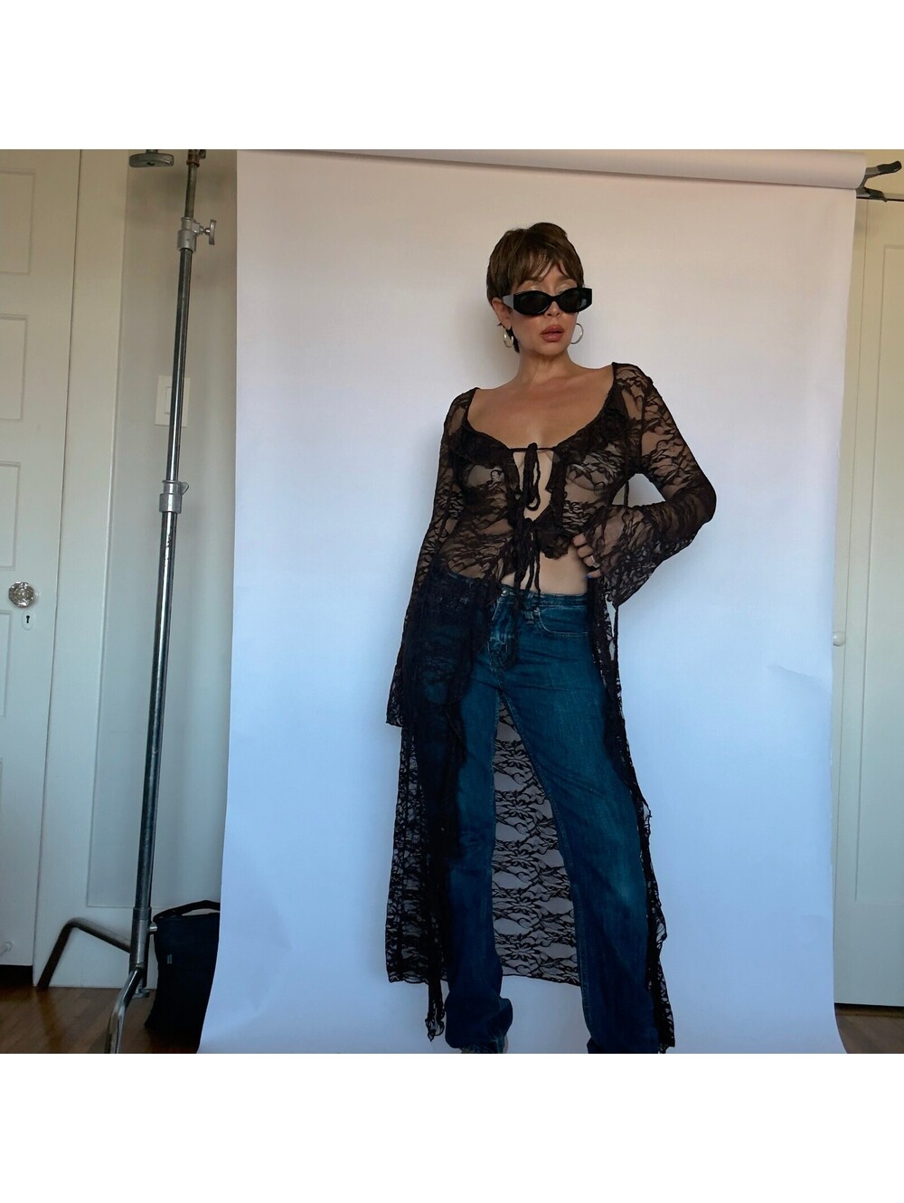 Y2K Lace Duster Top